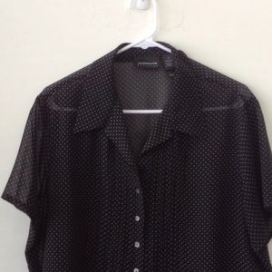 Liz Claiborne Classics | Microdot | Sheer blouse